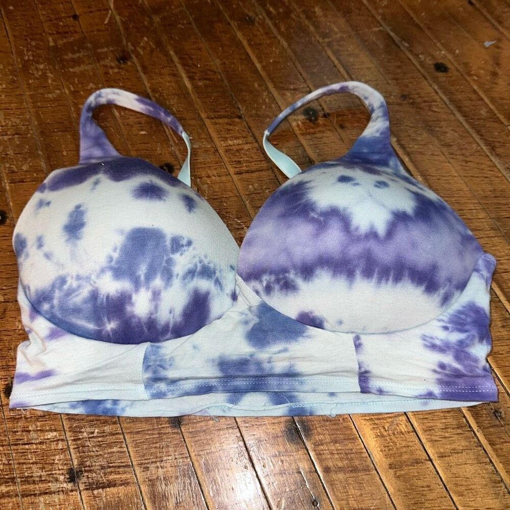 Victoria’s Secret blue tie dye padded Bralette size M